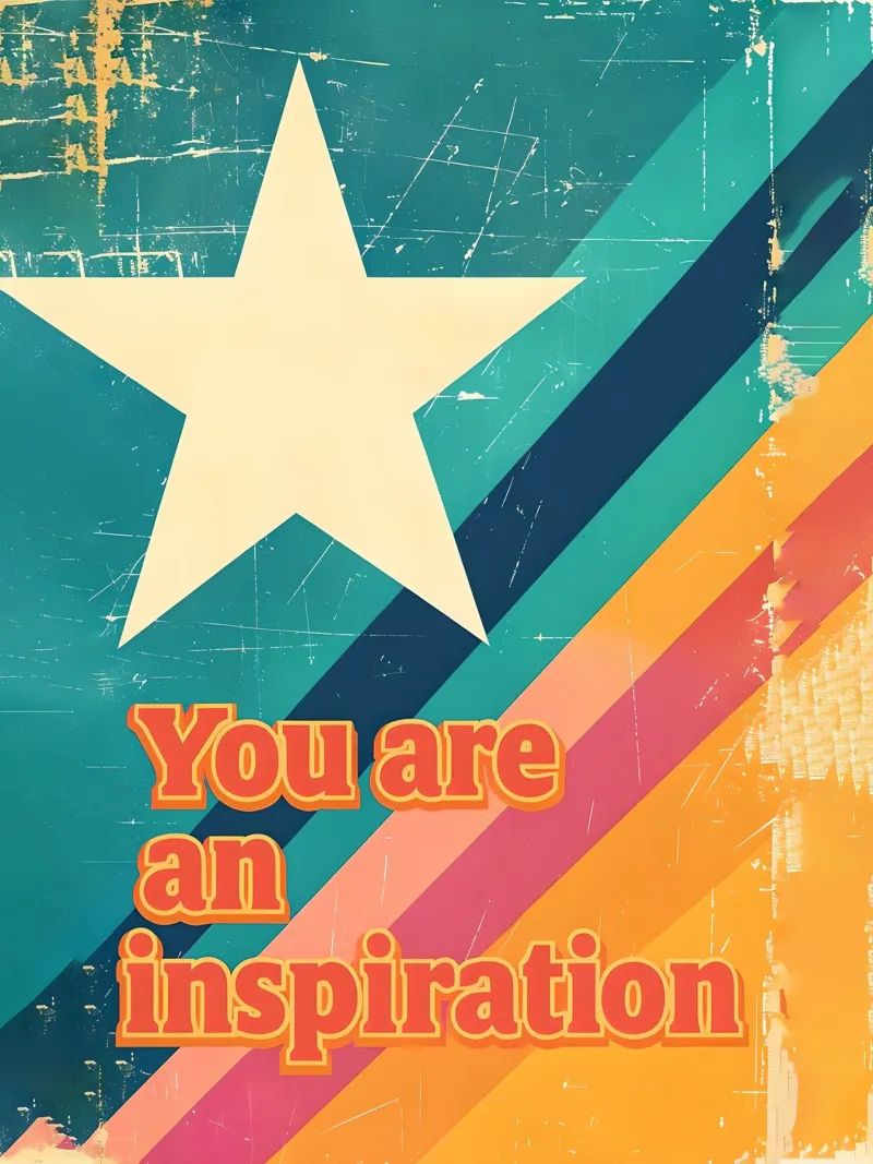 Poster retrò a forma di stella di ispirazione carta hahnemühle da 🥝 KIWI STORE