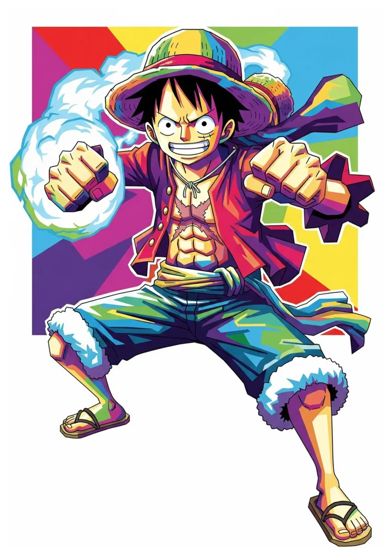 One Piece- Monkey D. Luffy art (1) carta hahnemühle da Hantamrata