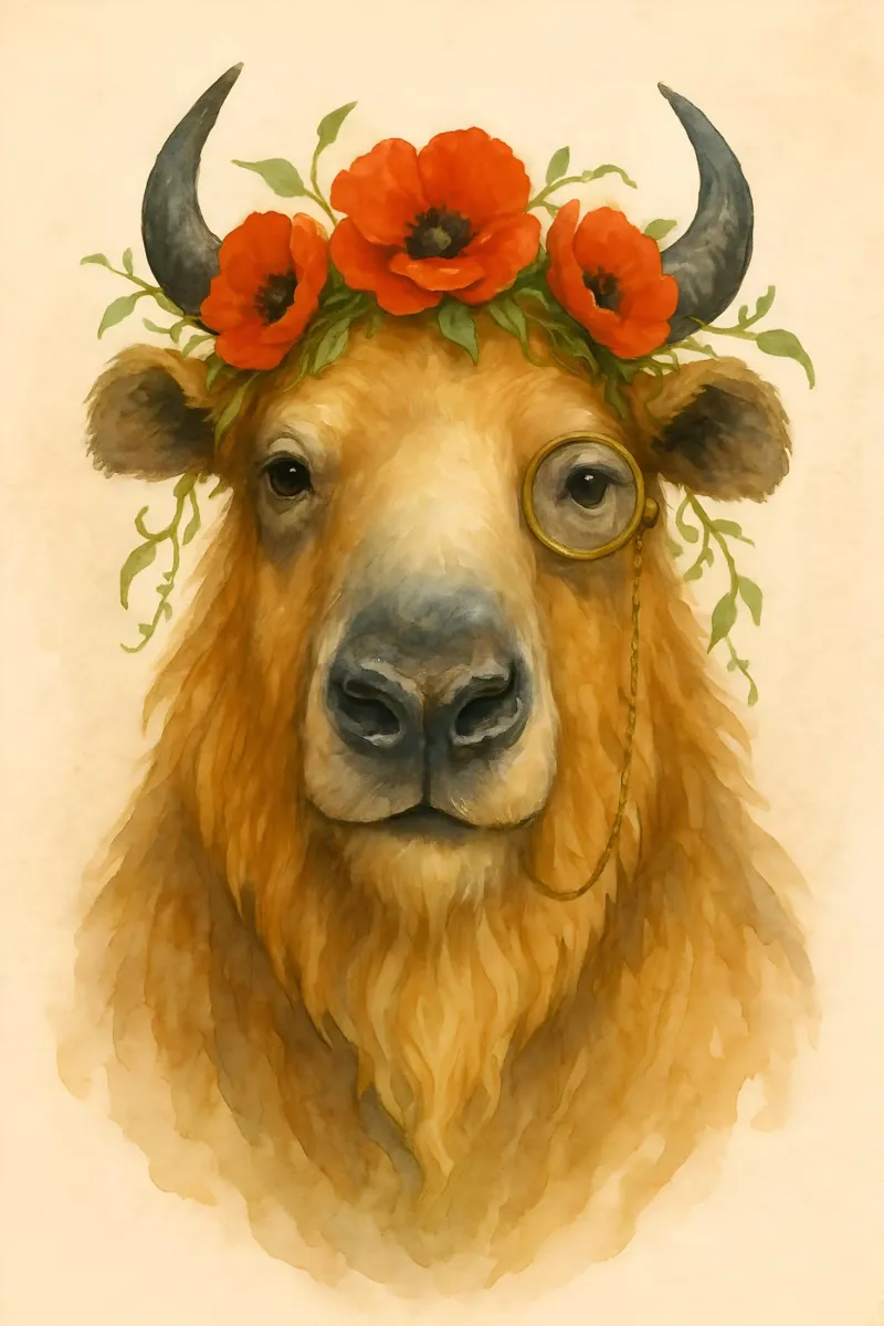 Bison of Bloom & Wisdom canvas by Graceful Desine