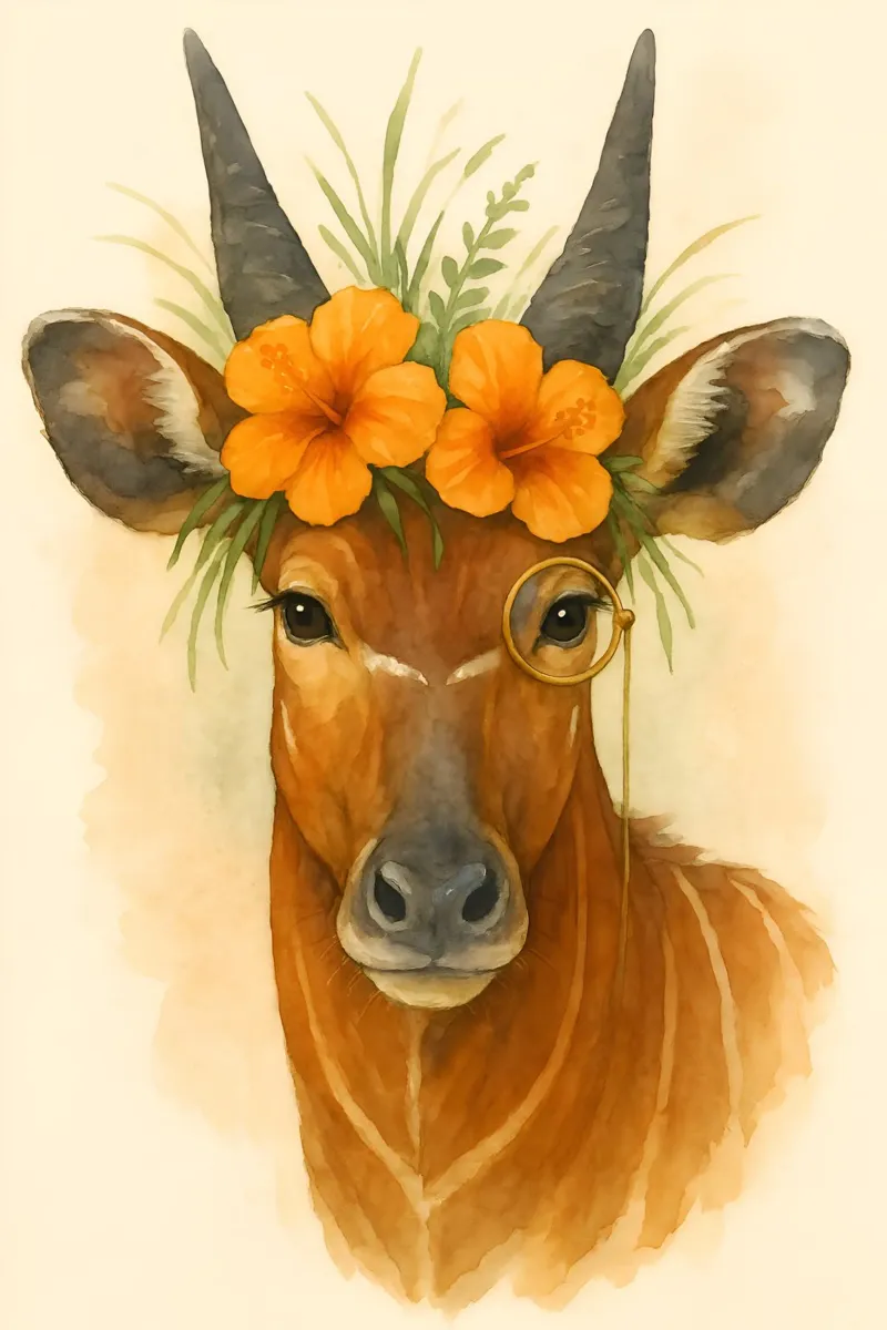 The Noble Antelope of Tropic Bloom hahnemühle by Graceful Desine