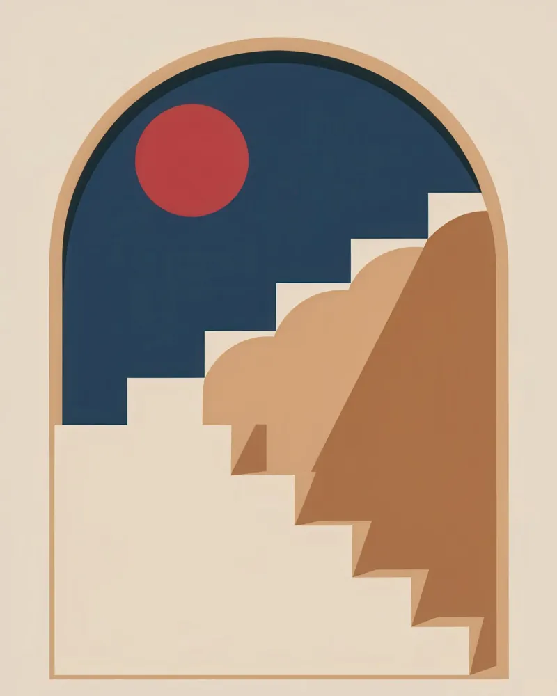 Scala ad arco Sole poster con telaio in plastica da Lunar Valentina