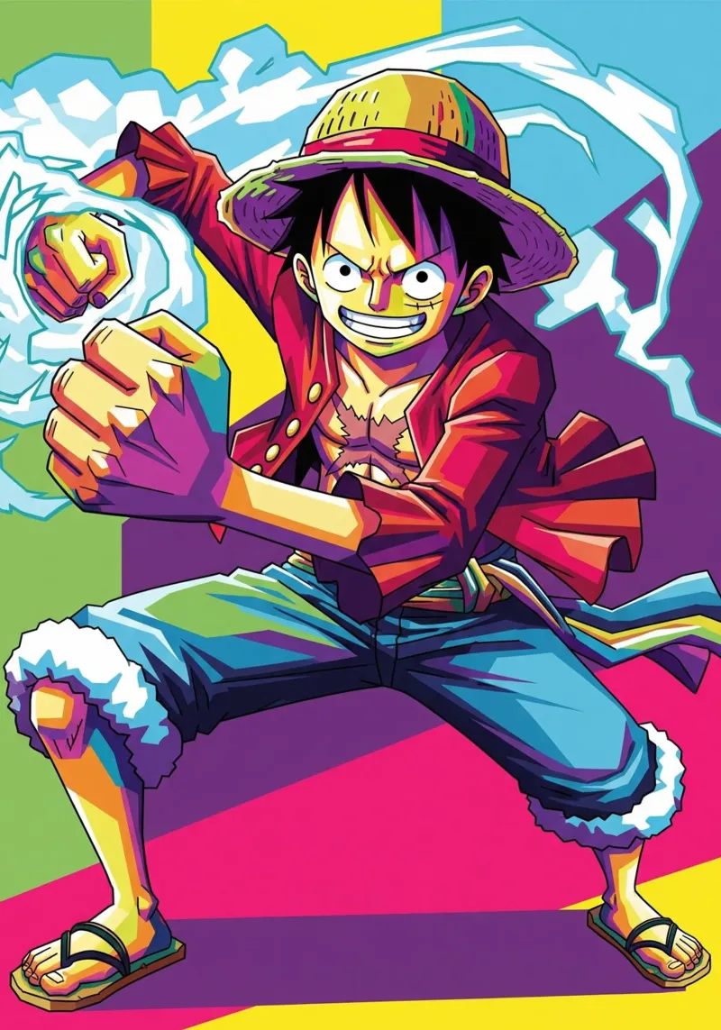 One piece - Monkey D Luffy art (3) pellicola backlit da Hantamrata