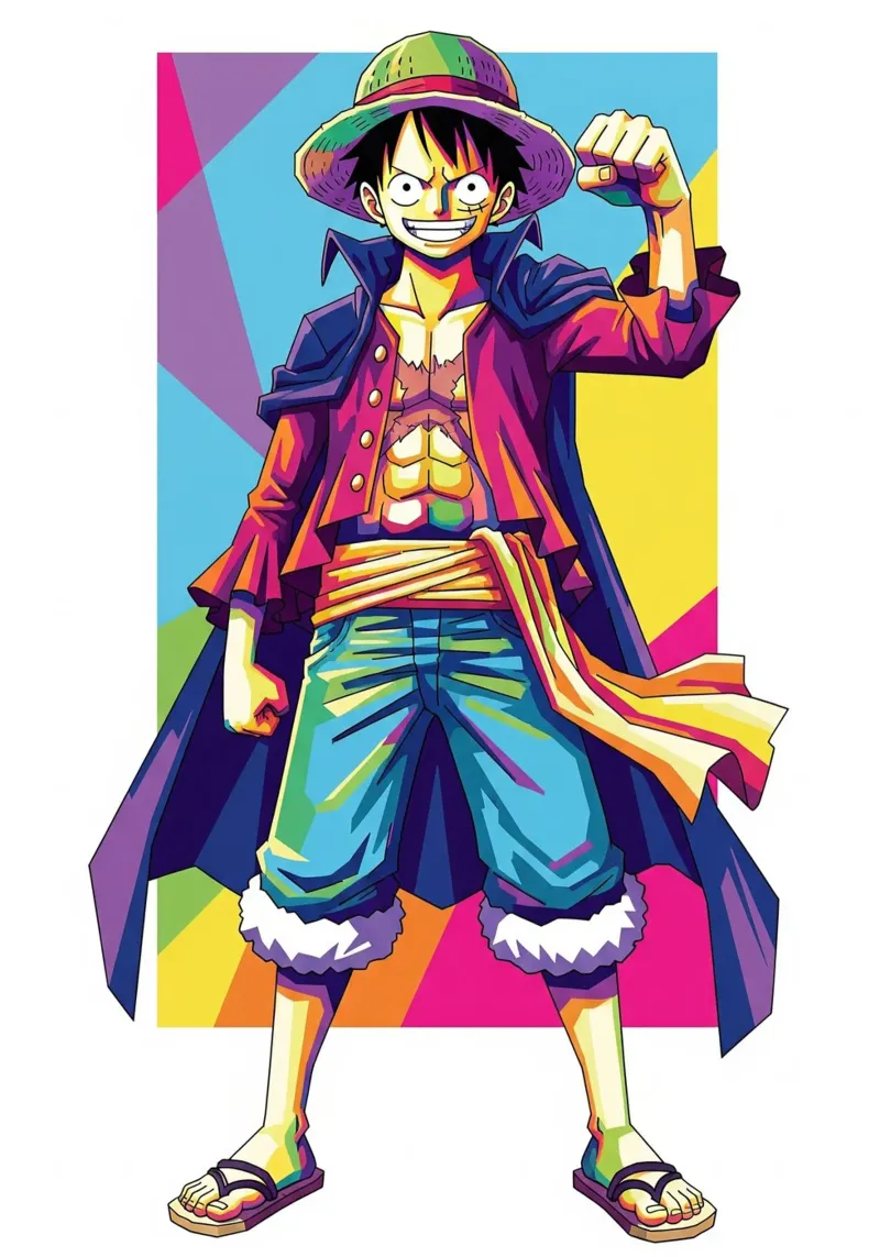 One Piece - Monkey D Luffy art (4) carta hahnemühle da Hantamrata