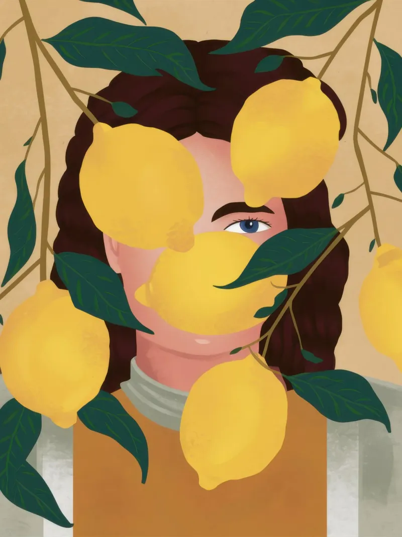 Ritratto dello sguardo di Lemony carta hahnemühle da Line Fable