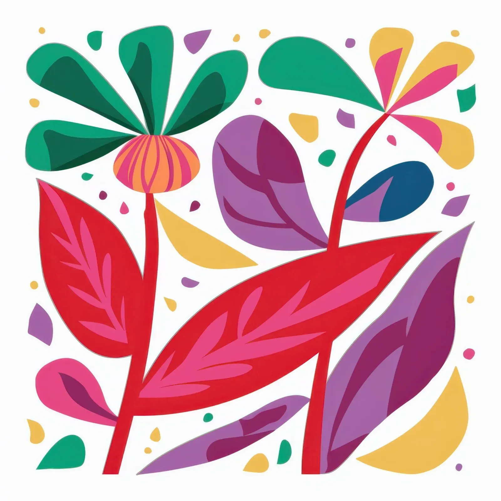 Foglie tropicali radiose poster con telaio in plastica da Thistle Bloom