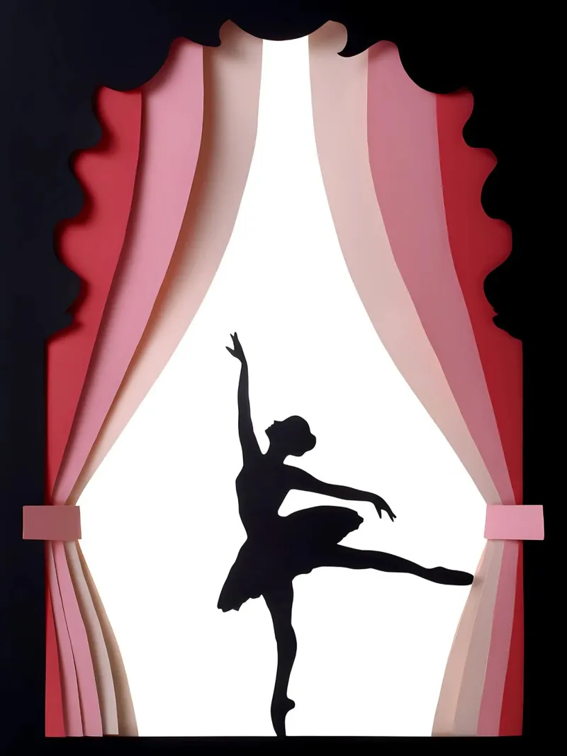 Ballerina Papercut Art tela con Cornice a cassetta da Papercut Gallery