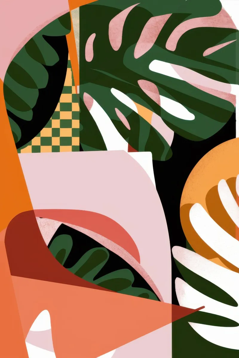 Natura morta di Monstera poster da Line Fable