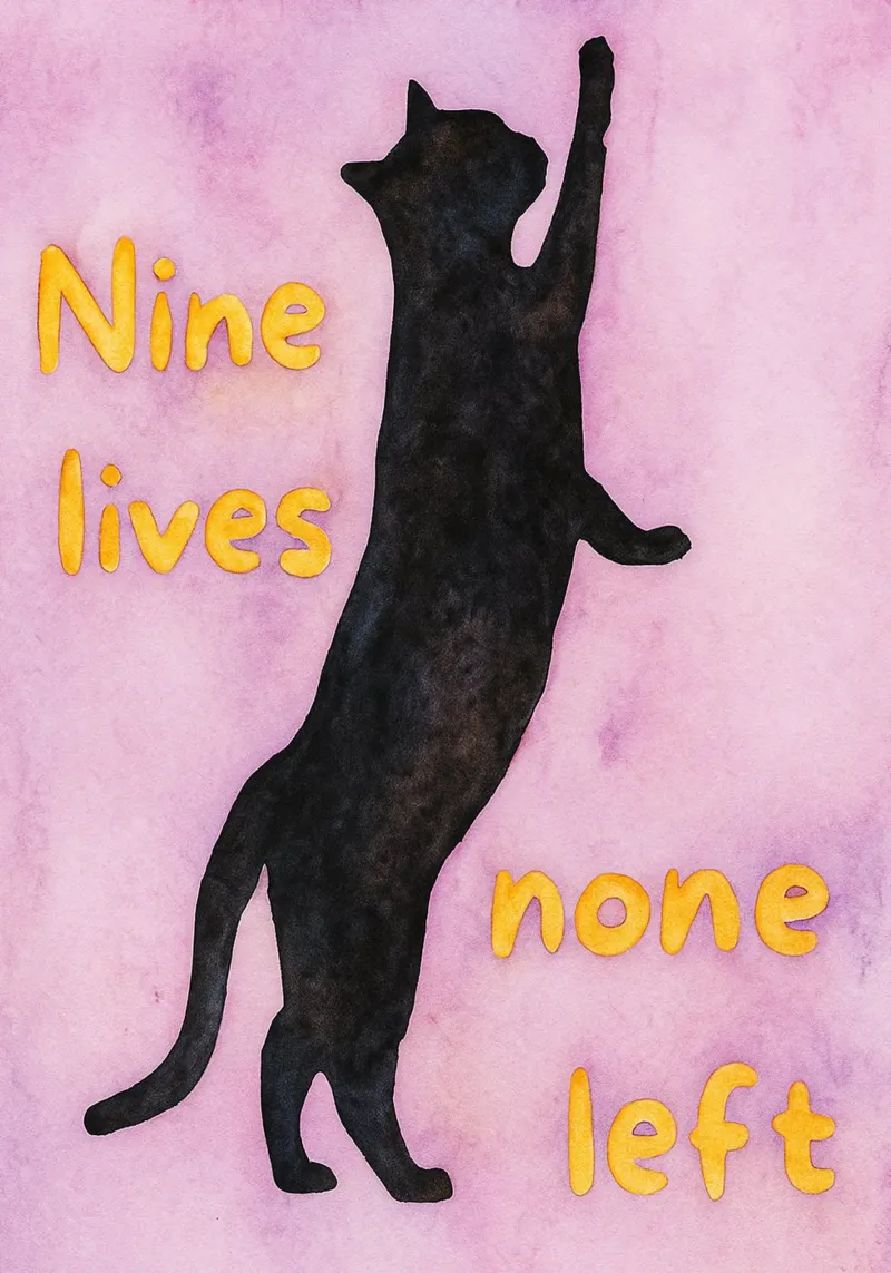 neun Leben nicht links Katze Malerei Poster von Goldend