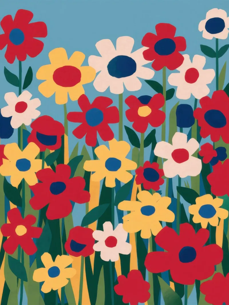 Primary Color Meadow canvas by Obs Canvas