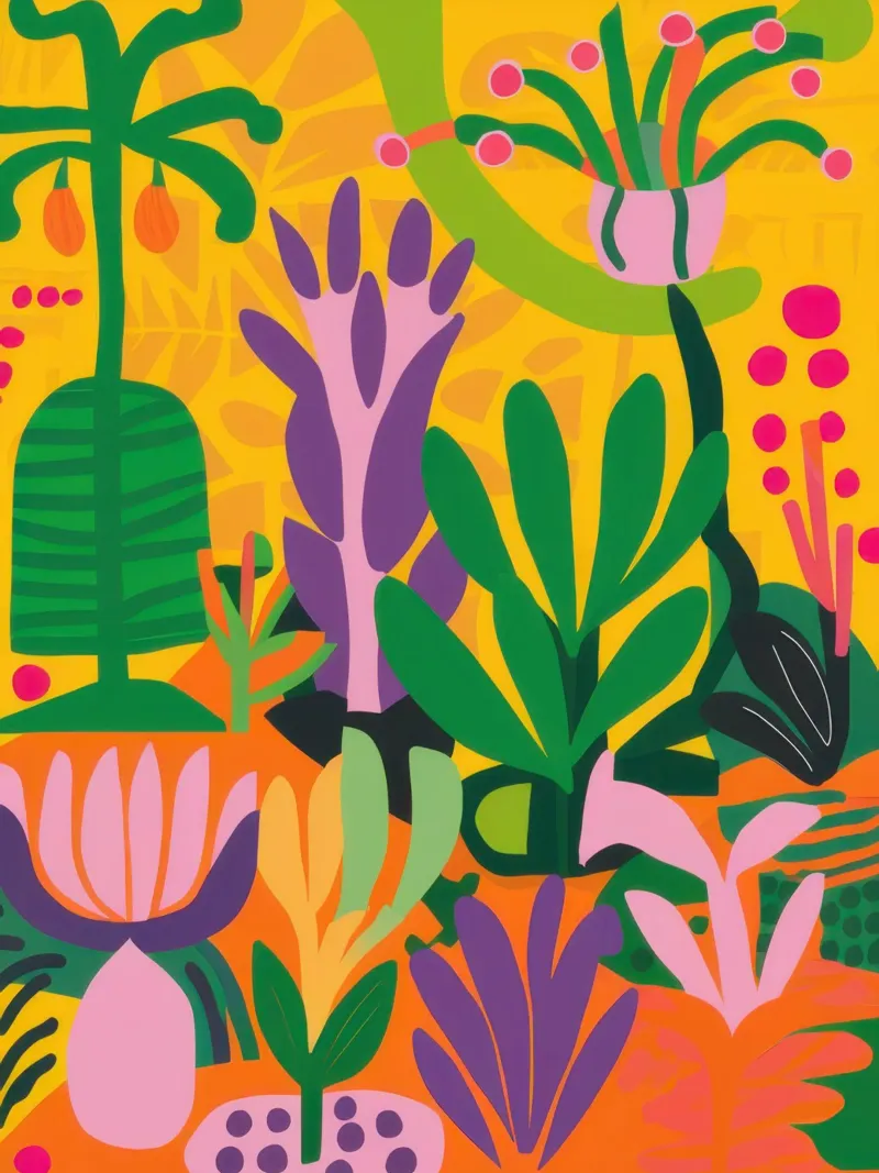 Levendige tuin overvloed acryl van Line Fable