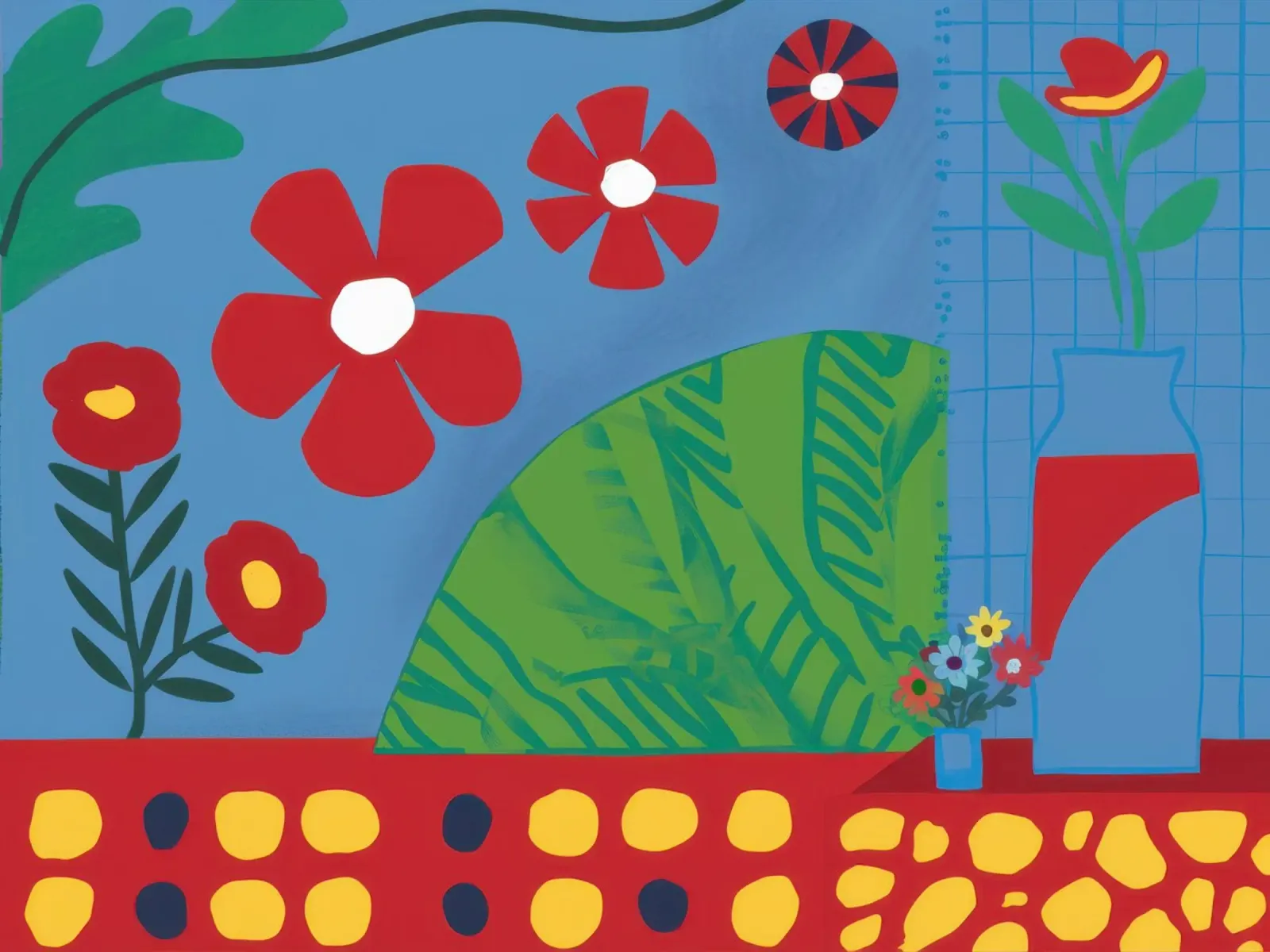 Naive Red Blooms forex plate by Lunar Valentina