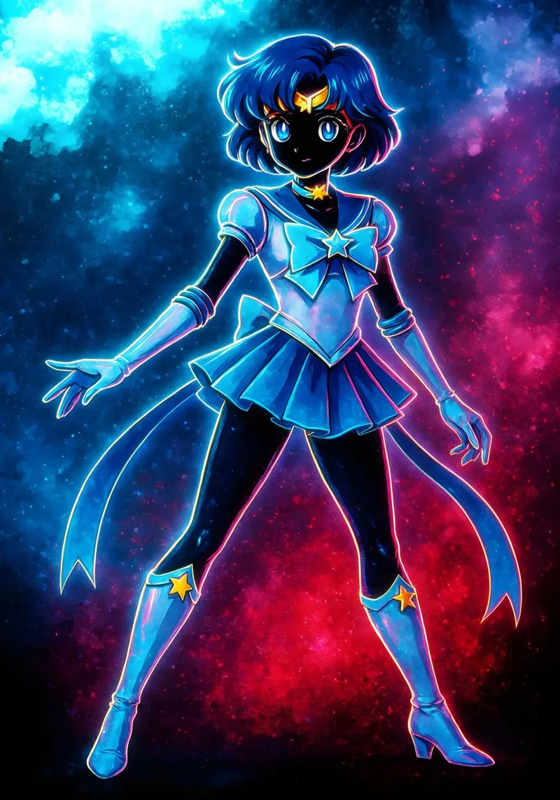Soul Of Sailor Moon MERCURY poster con telaio in legno da DGSoulheroes