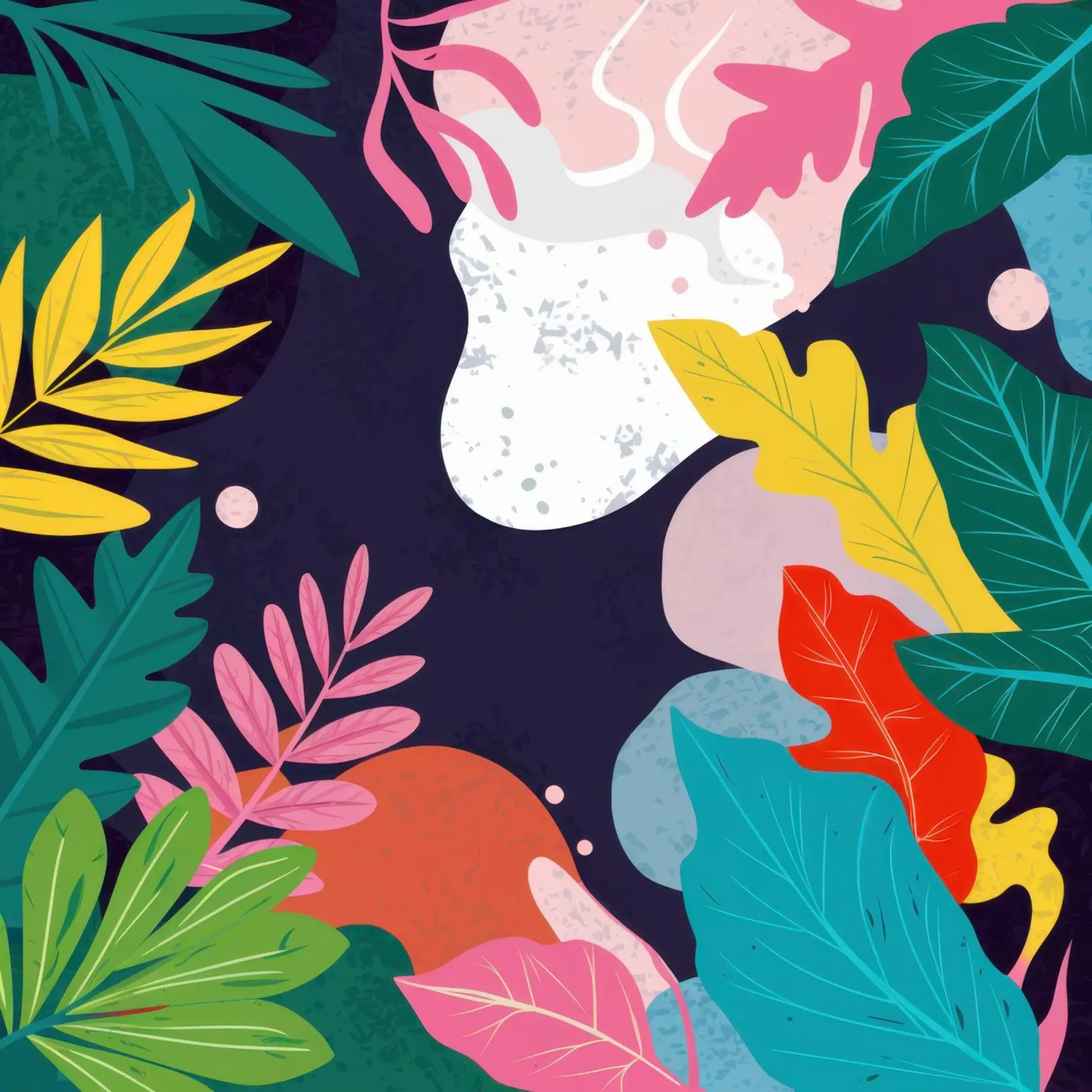 Moody Tropic Night poster avec cadre en bois de Obs Canvas