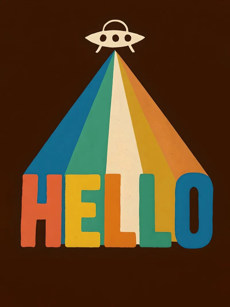 UFO retrò Hello Art alluminio dibond da 🥝 KIWI STORE