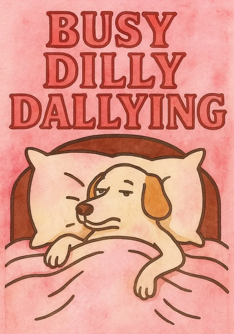 bezig dilly dallying kunst schilderen canvas met Baklijst van Mutiaram