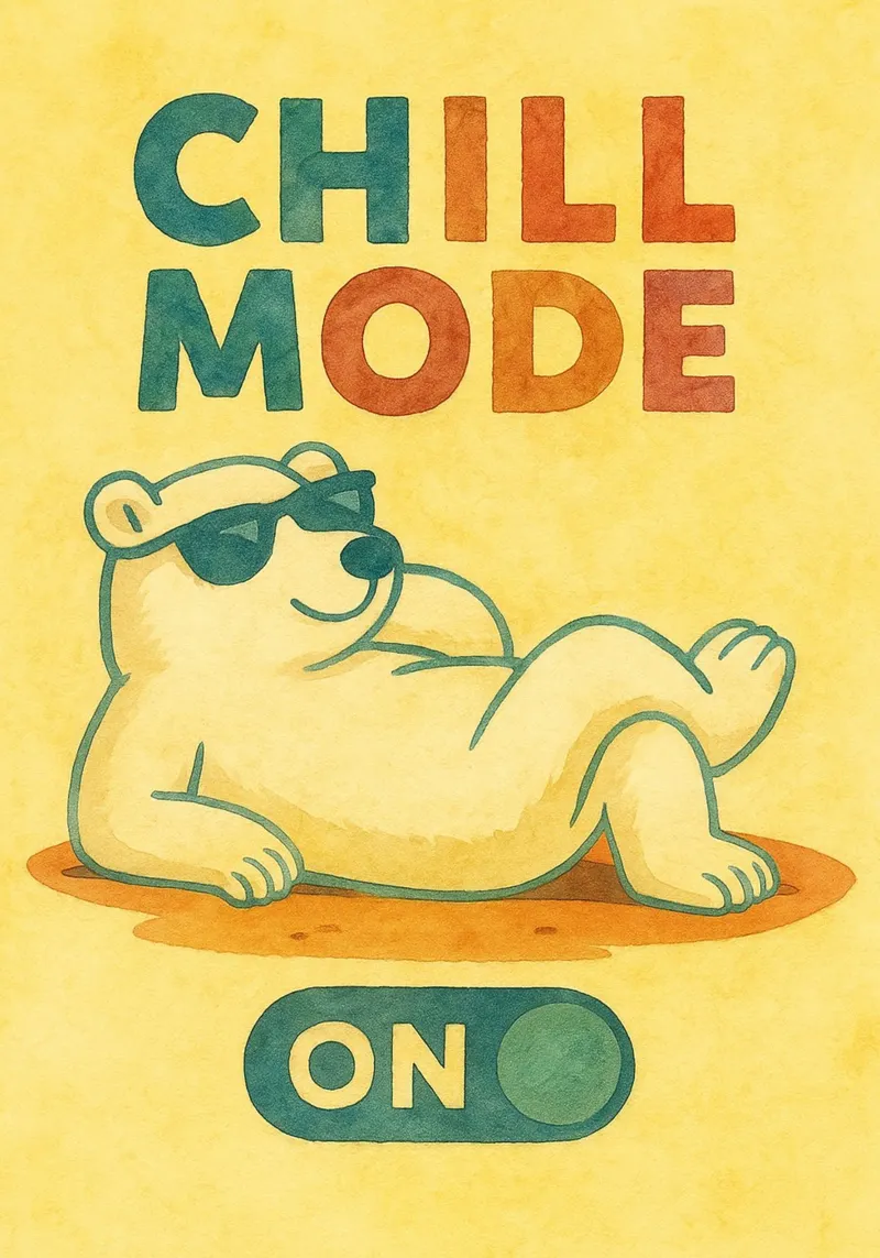 pittura artistica dell'orso in modalità chill poster da Mutiaram