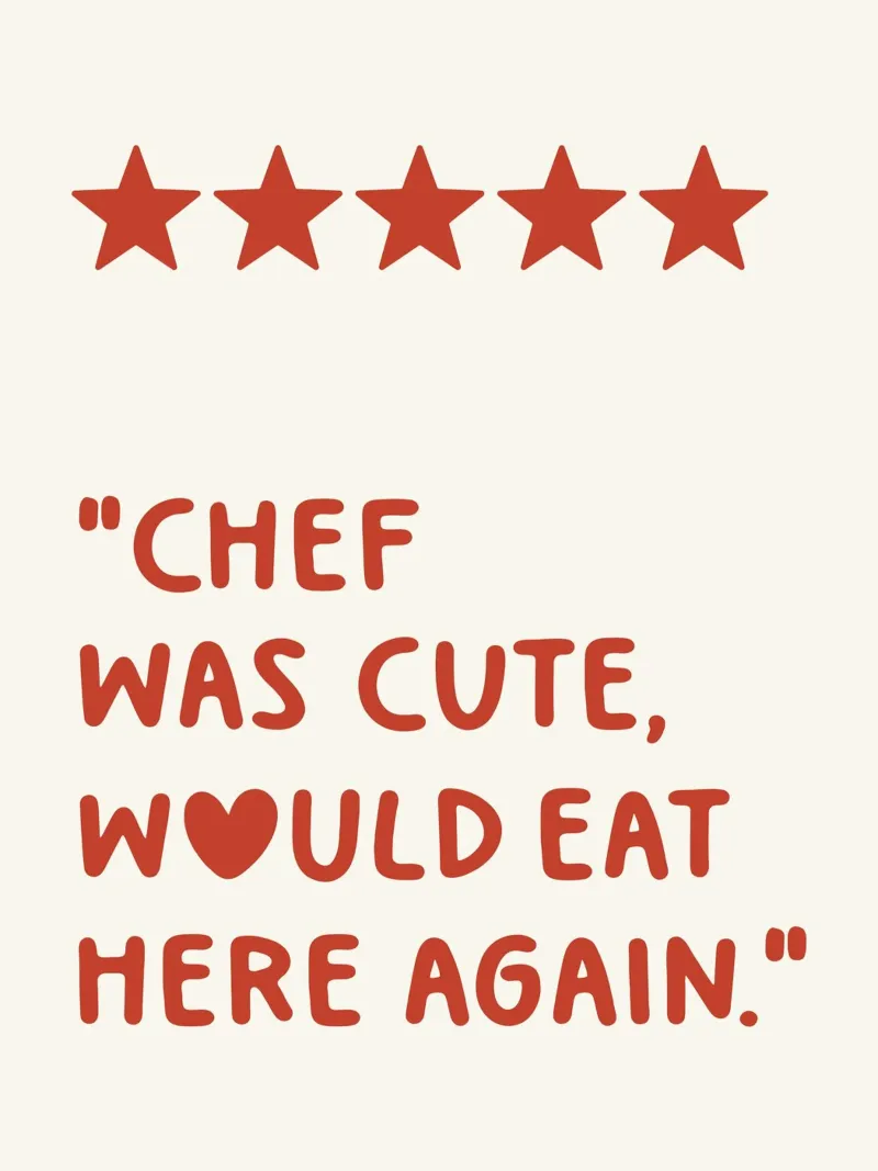 Chef Was Cute Would Eat Here Again Quote poster da Paigaam Studio