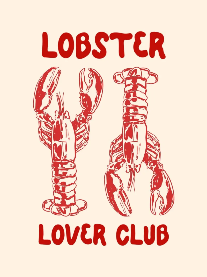Lobster Lover Club – Nautical Seafood Illustration canvas by EDMPROJECT