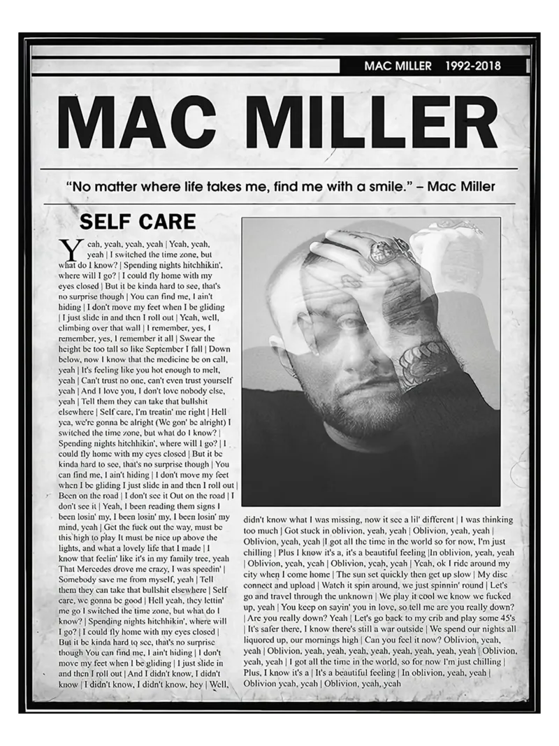 Cura di sé Mac Miller Giornale pellicola backlit da softseilish