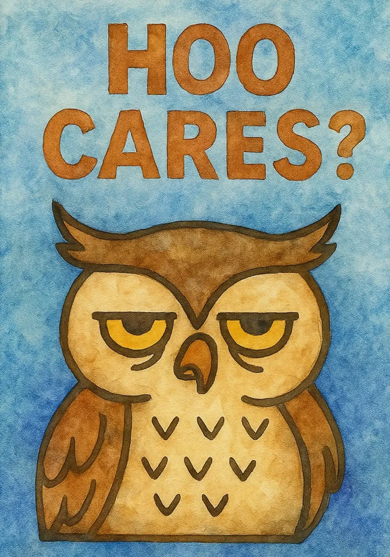 Hoo Cares Gufo pittura d'arte poster da Mutiaram