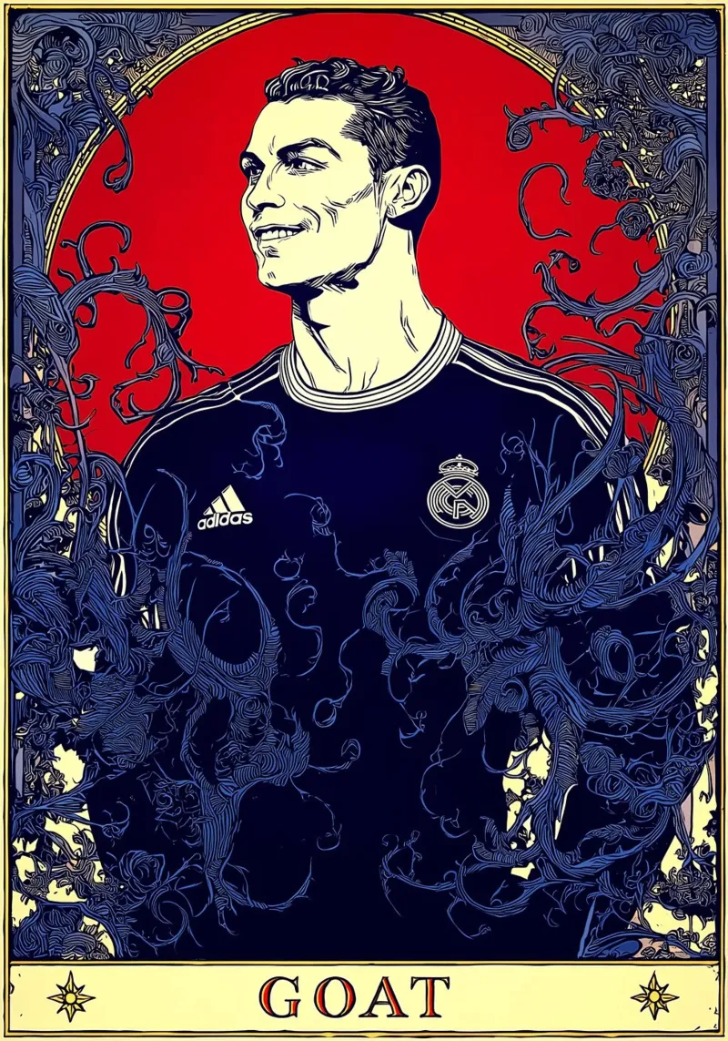 Cristiano Ronaldo CR7 La capra del calcio carta hahnemühle da Fleur de Lys