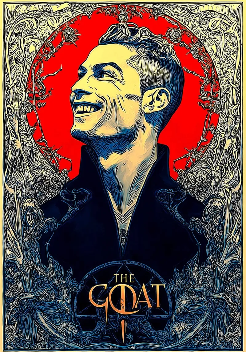 Cristiano Ronaldo CR7 La capra del calcio carta hahnemühle da Fleur de Lys