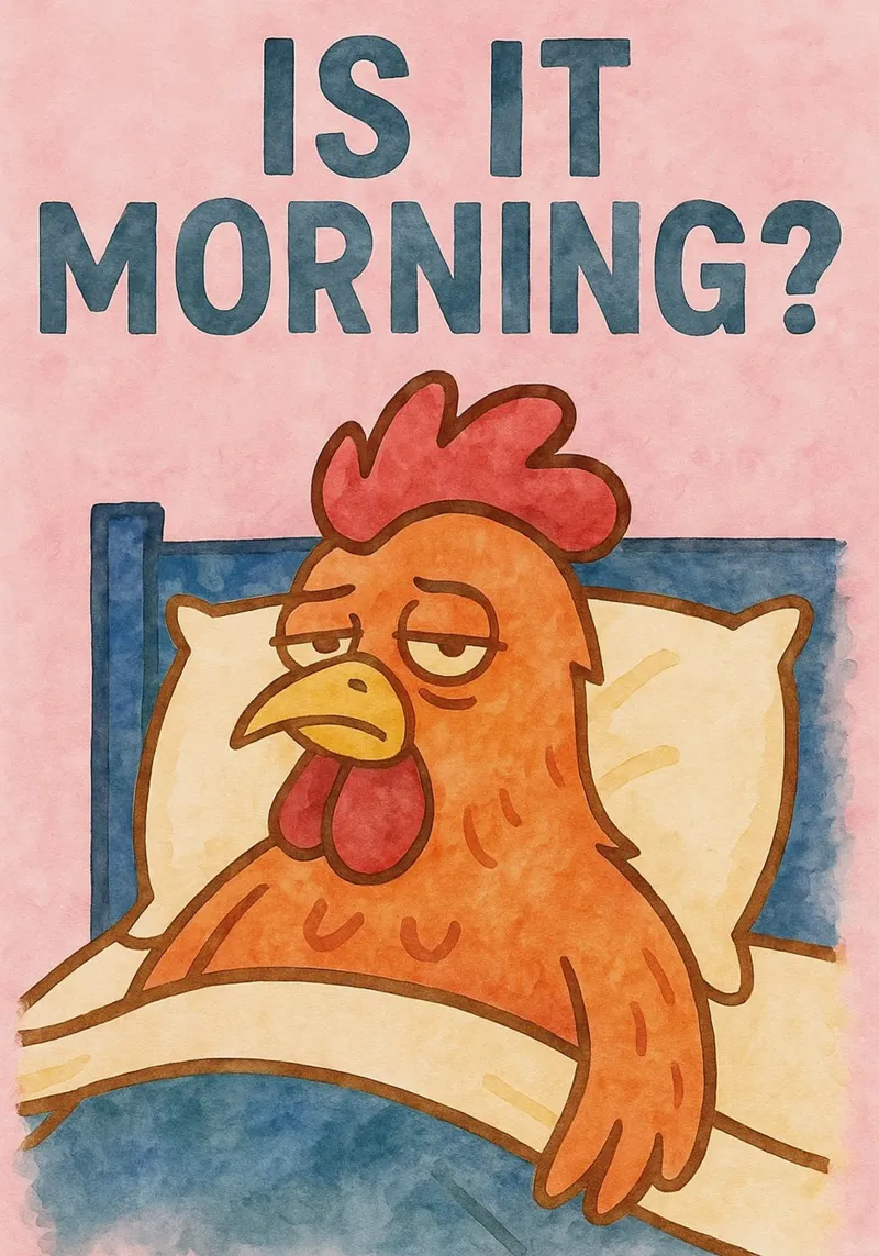 ist es Morgen Hahn Kunst Gemälde Poster von Mutiaram