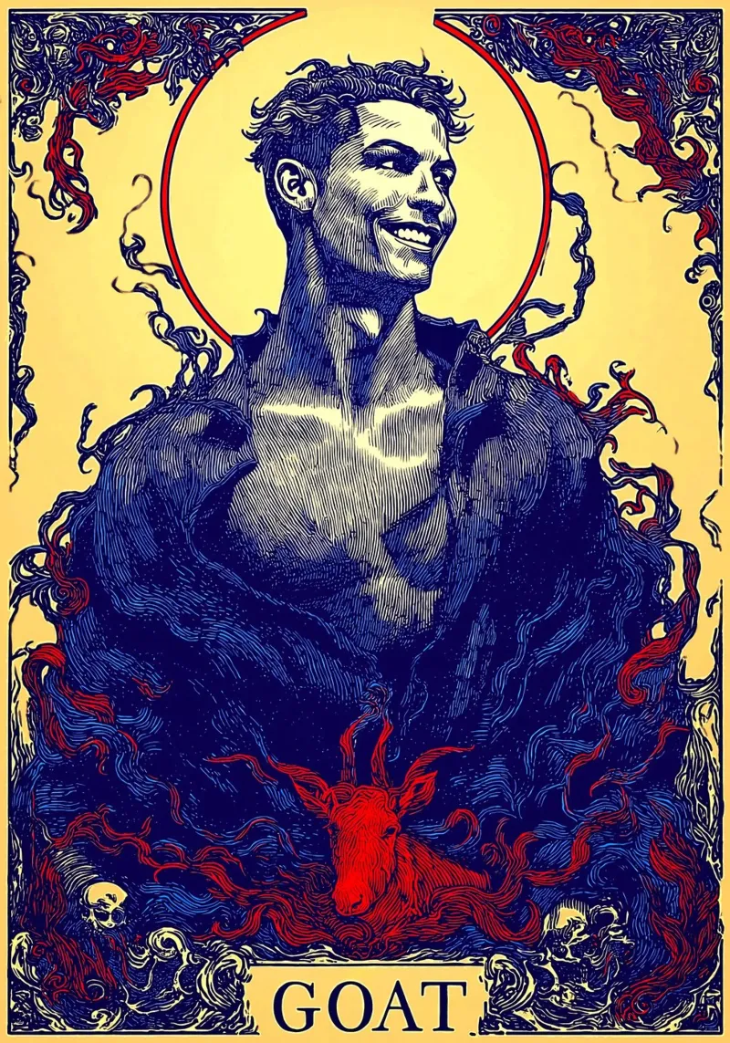 Cristiano Ronaldo CR7 La capra del calcio carta hahnemühle da Fleur de Lys