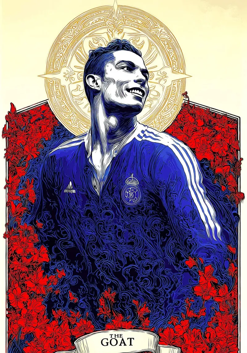 Cristiano Ronaldo CR7 La capra del calcio carta hahnemühle da Fleur de Lys