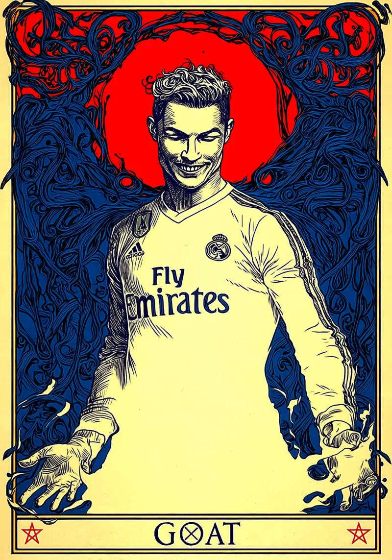 Cristiano Ronaldo CR7 Die Ziege des Fußballs Hahnemühle von Fleur de Lys