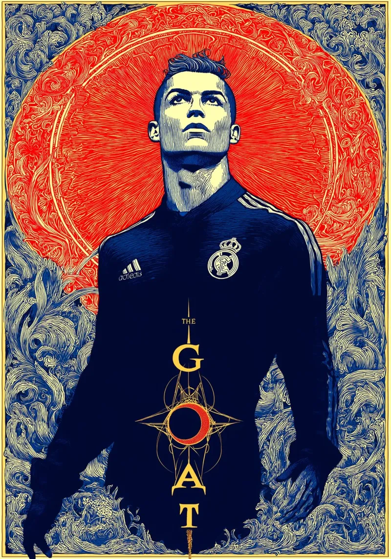 Cristiano Ronaldo CR7 La capra del calcio carta hahnemühle da Fleur de Lys
