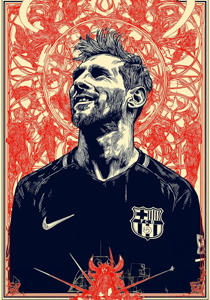 Lionel Messi, la capra del calcio carta hahnemühle da Fleur de Lys