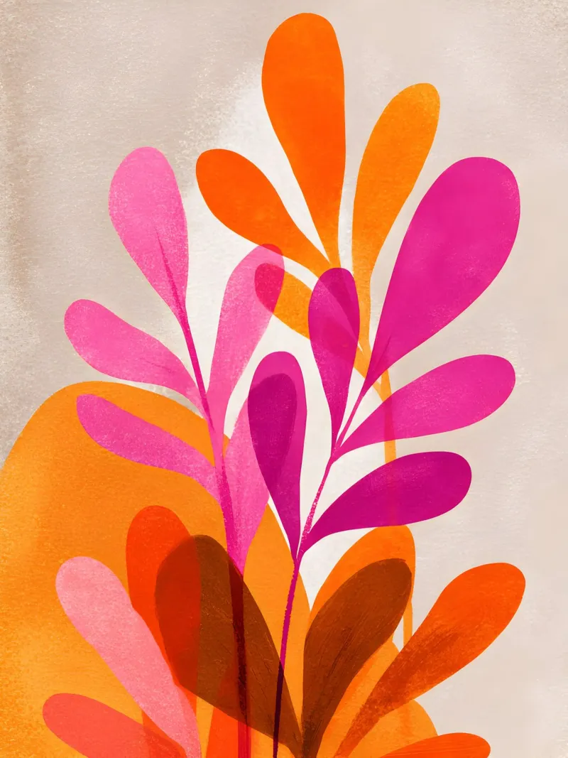 Minimal Floral Pink and Orange backlit film by Gypsy Galleria