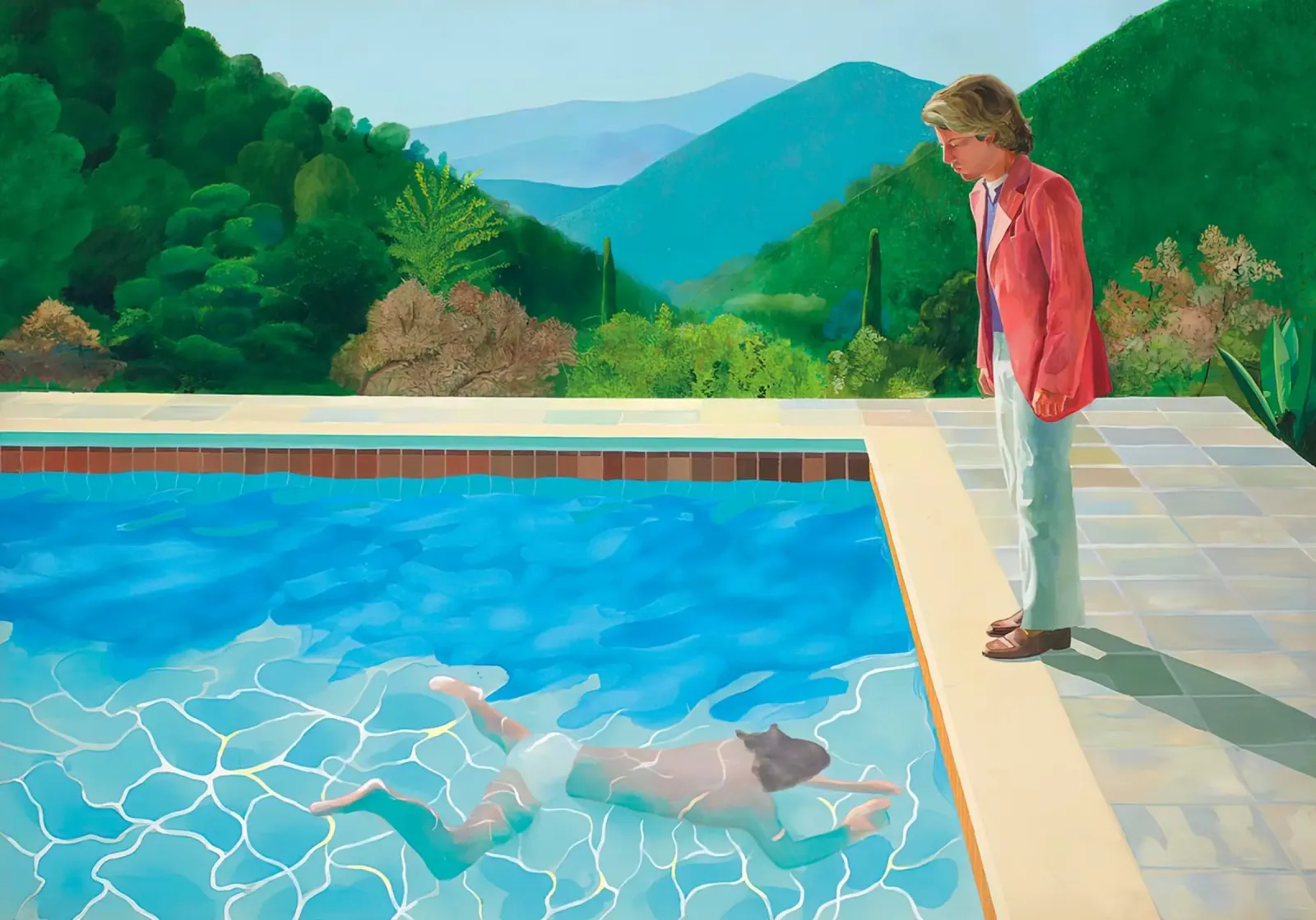 piscina con due figure alluminio dibond da martina