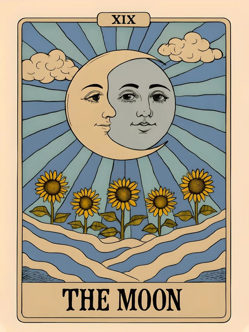 Der Mond Tarotkarte Illustration Poster von 🥝 KIWI STORE