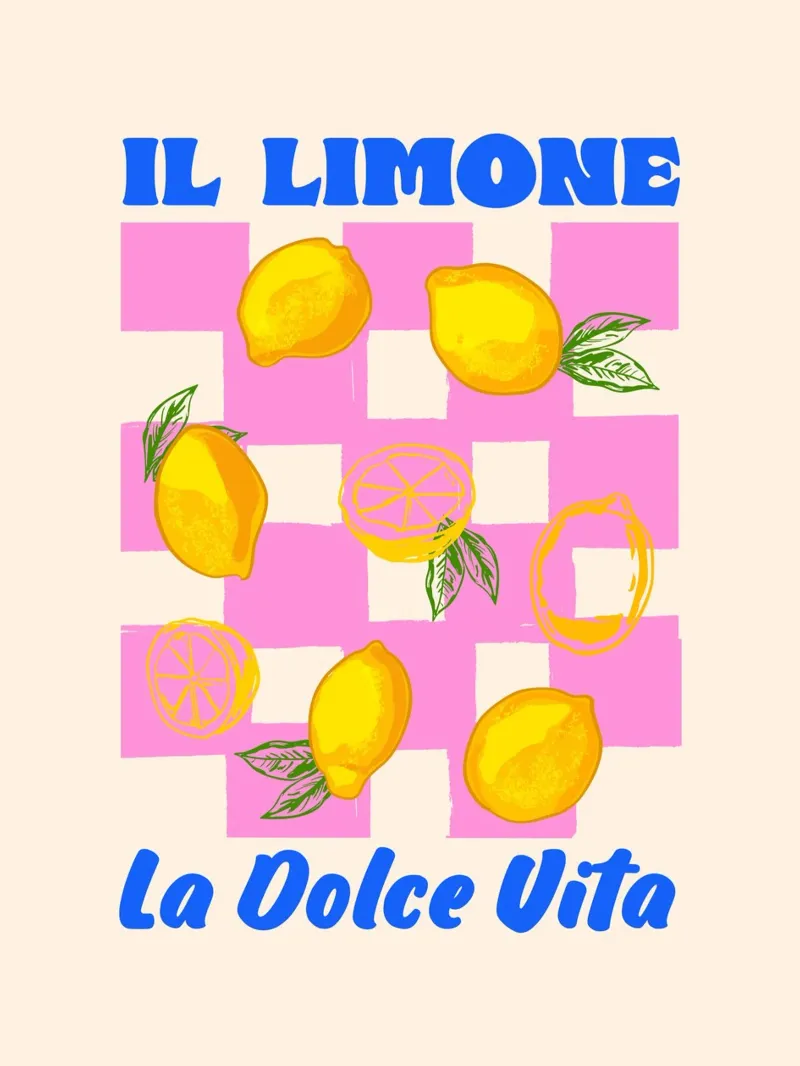 Das La Dolce Vita Zitrone Retro Hahnemühle von EDMPROJECT