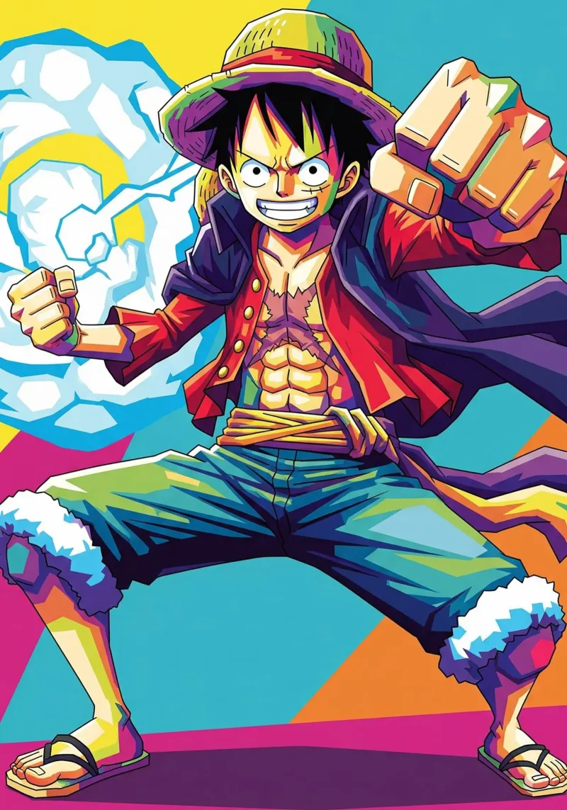 Monkey D Luffy - One Piece art (5) carta hahnemühle da Hantamrata
