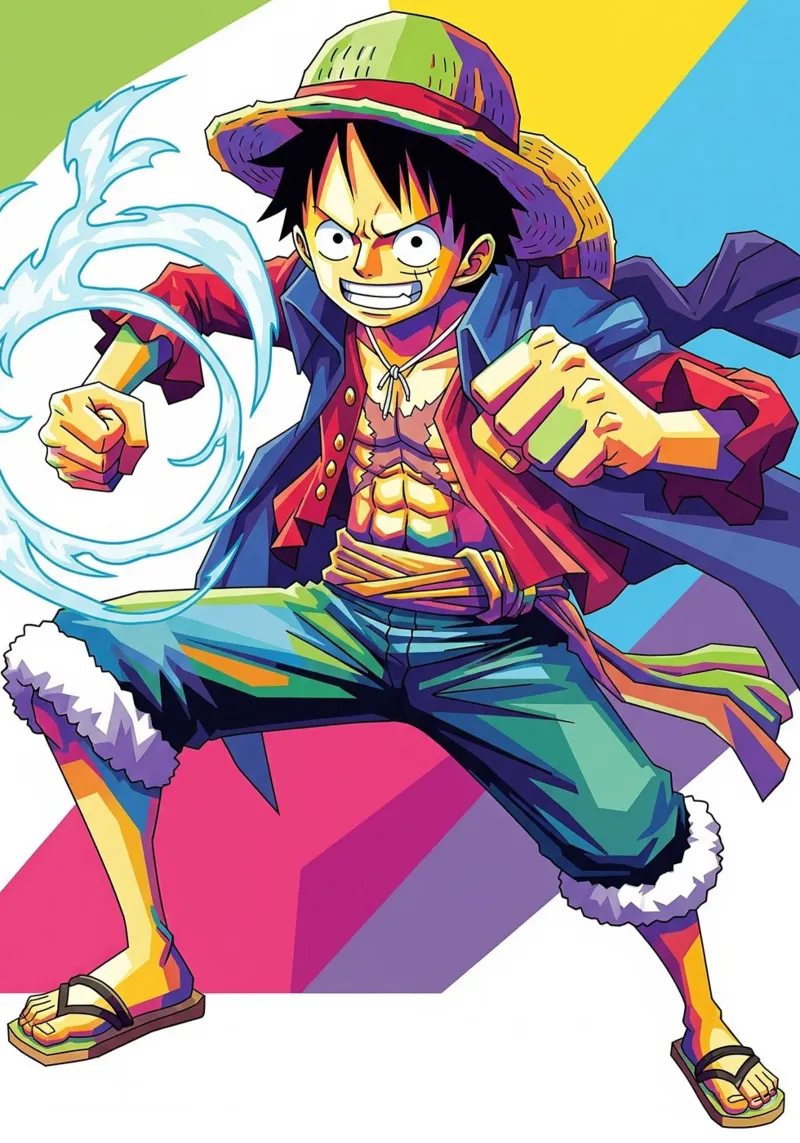 One Piece - Monkey D Luffy art (6) pellicola backlit da Hantamrata