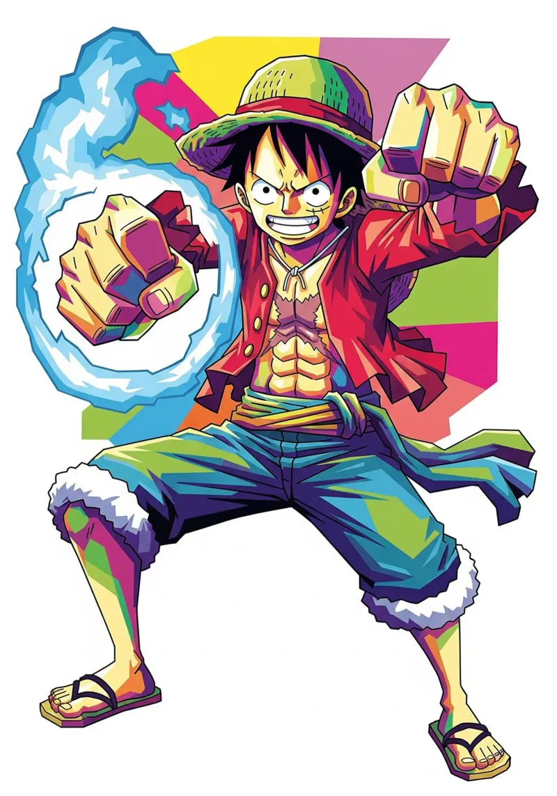 One Piece - Monkey D Luffy art (7) tela da Hantamrata