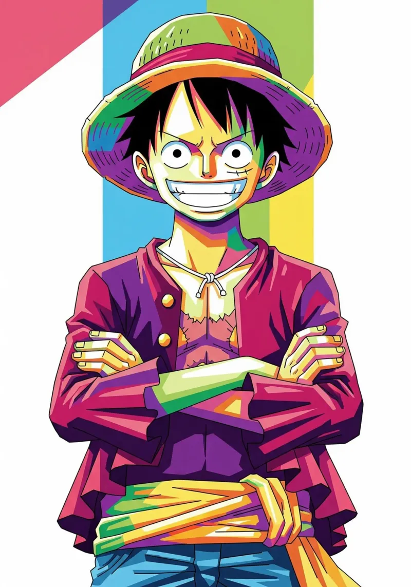One Piece - Monkey D Luffy art (9) carta hahnemühle da Hantamrata