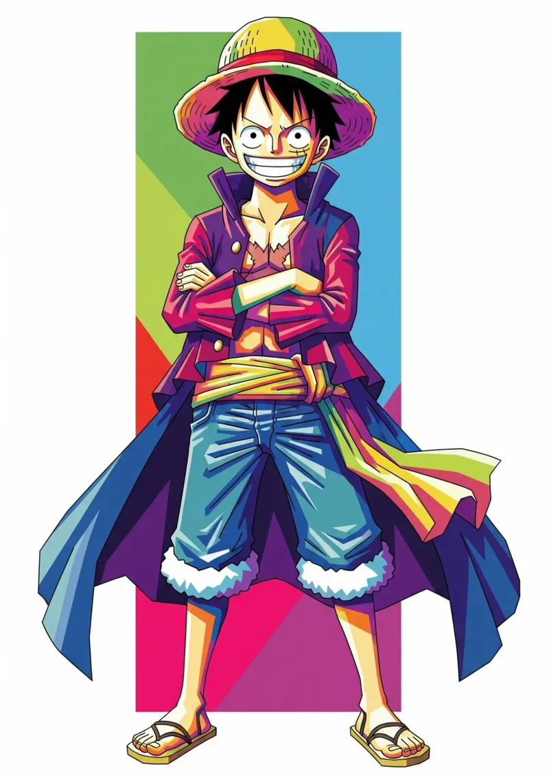 One Piece - Monkey D Luffy art (10) pellicola backlit da Hantamrata