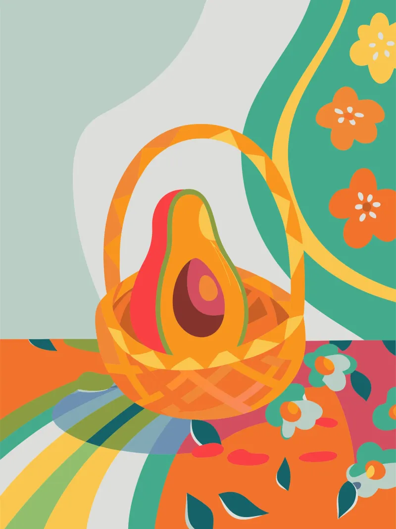 Avocado in un cestino poster da HAPPY SHOP