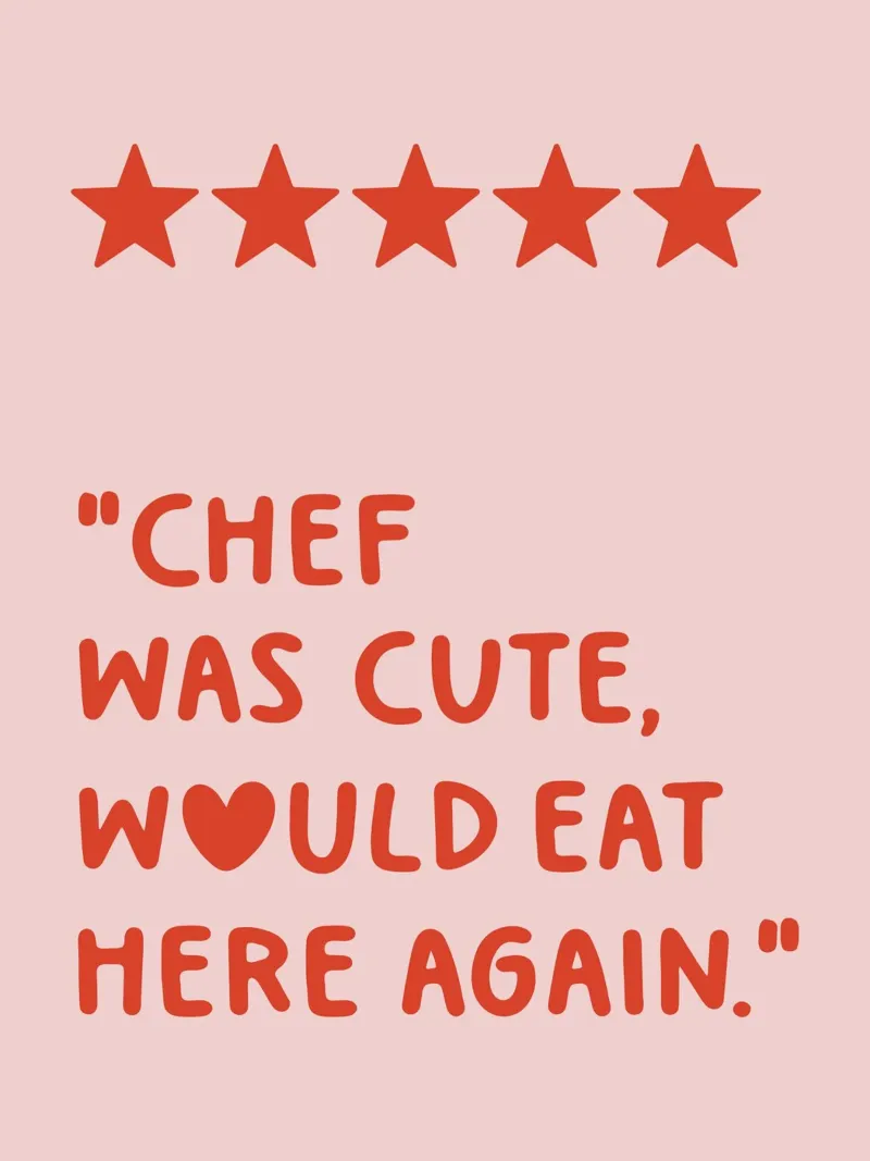 Chef Was Cute Would Eat Here Again Quote (Sweet Red Tone) canvas with Floater frame by Paigaam Studio