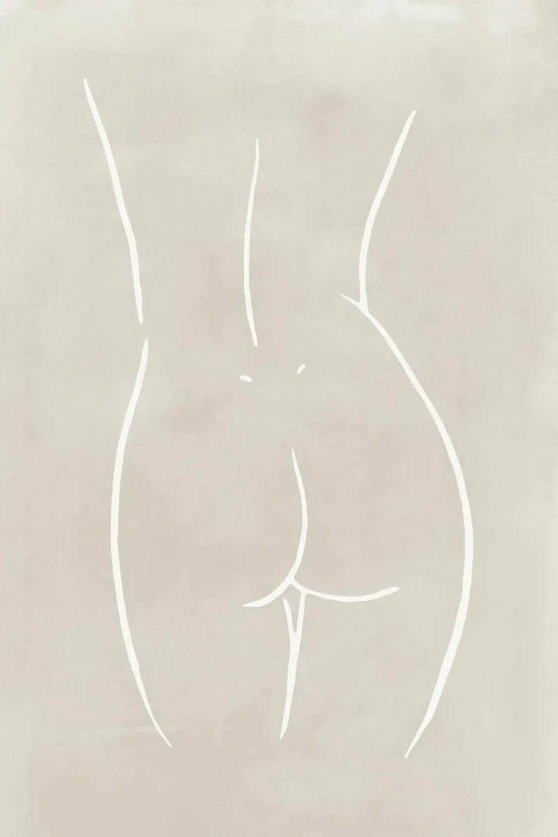 Body Sketch Nº 1 Beige neutro carta hahnemühle da NouveauPrints