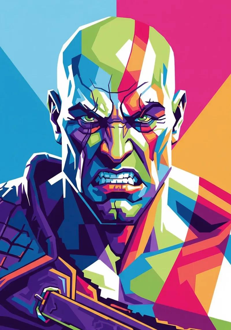 God Of War - WPAP art style (1) canvas by Hantamrata
