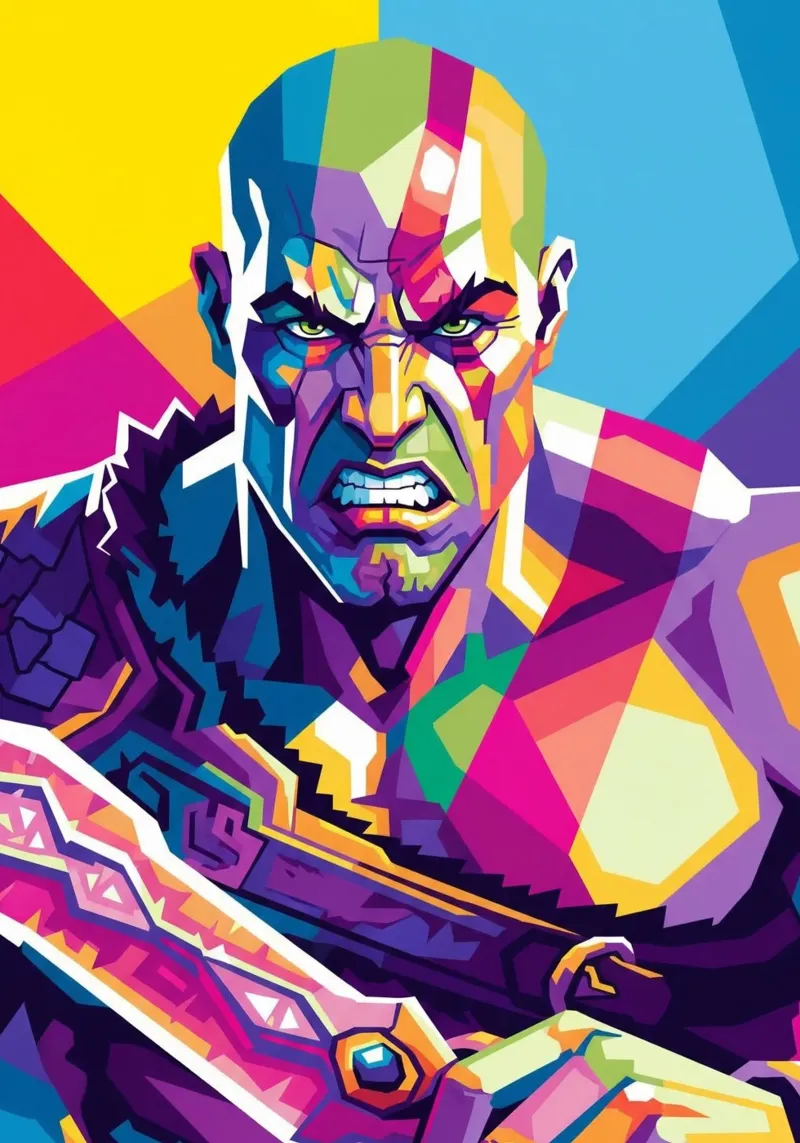 God Of War - WPAP art style (2) canvas by Hantamrata