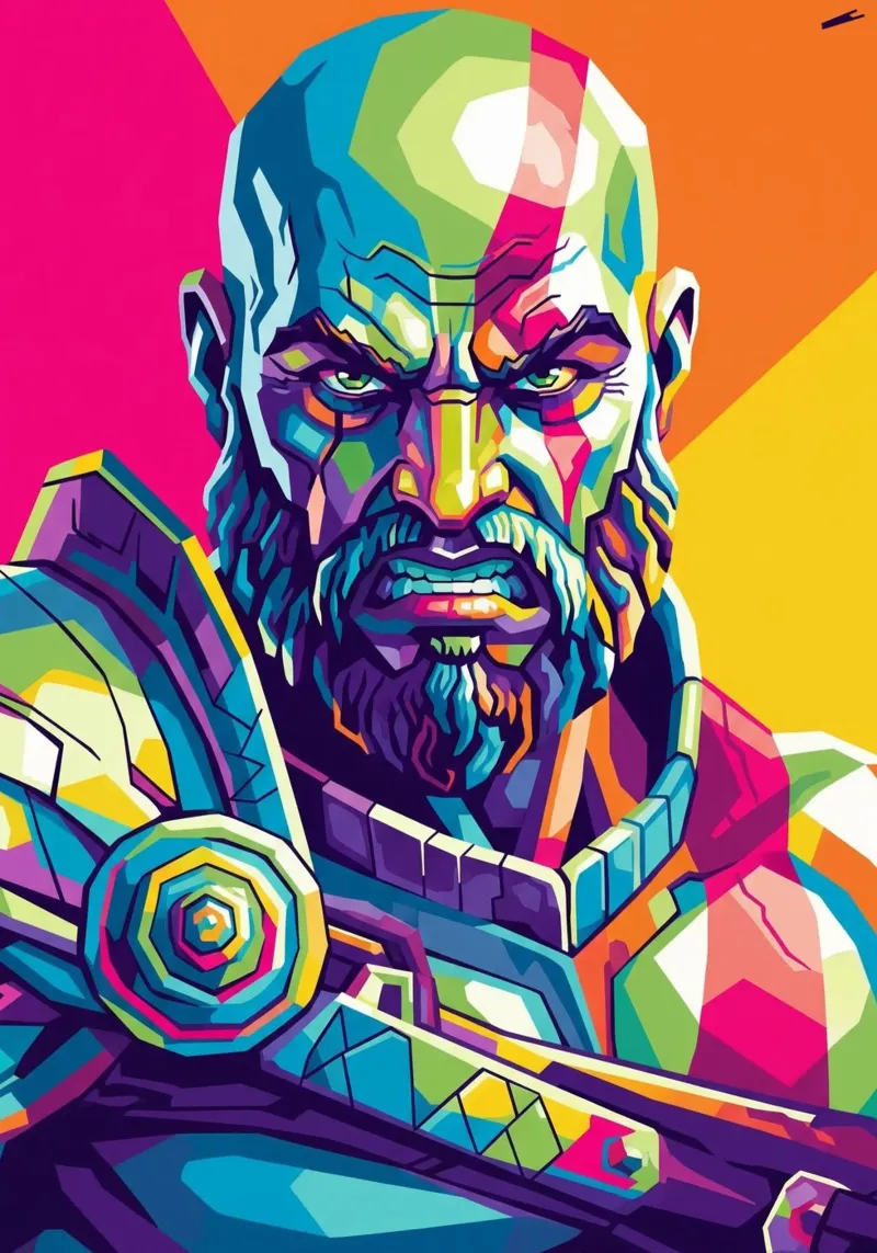 God Of War - WPAP art style (3) canvas by Hantamrata