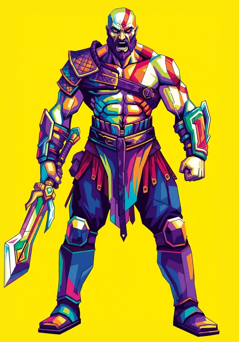God Of War - Stile artistico WPAP (5) pellicola backlit da Hantamrata