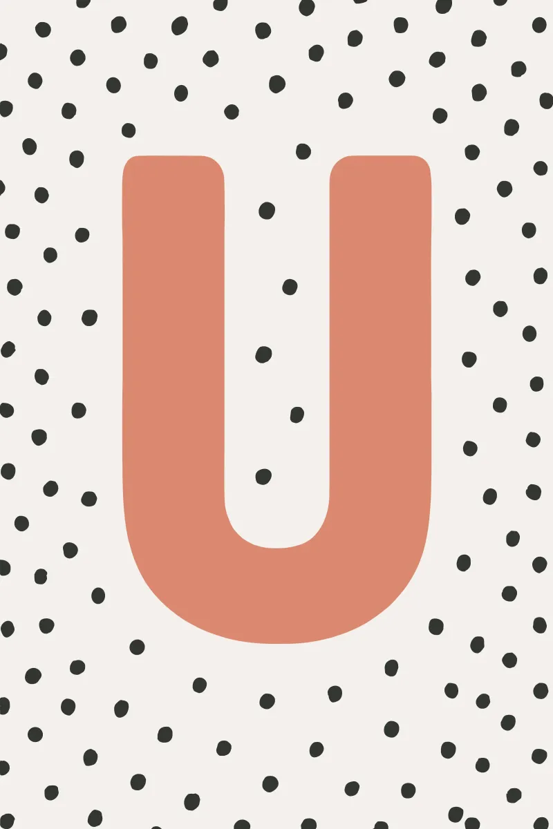 Initial U on dot pattern - Scandinavian style canvas by KidzStudio