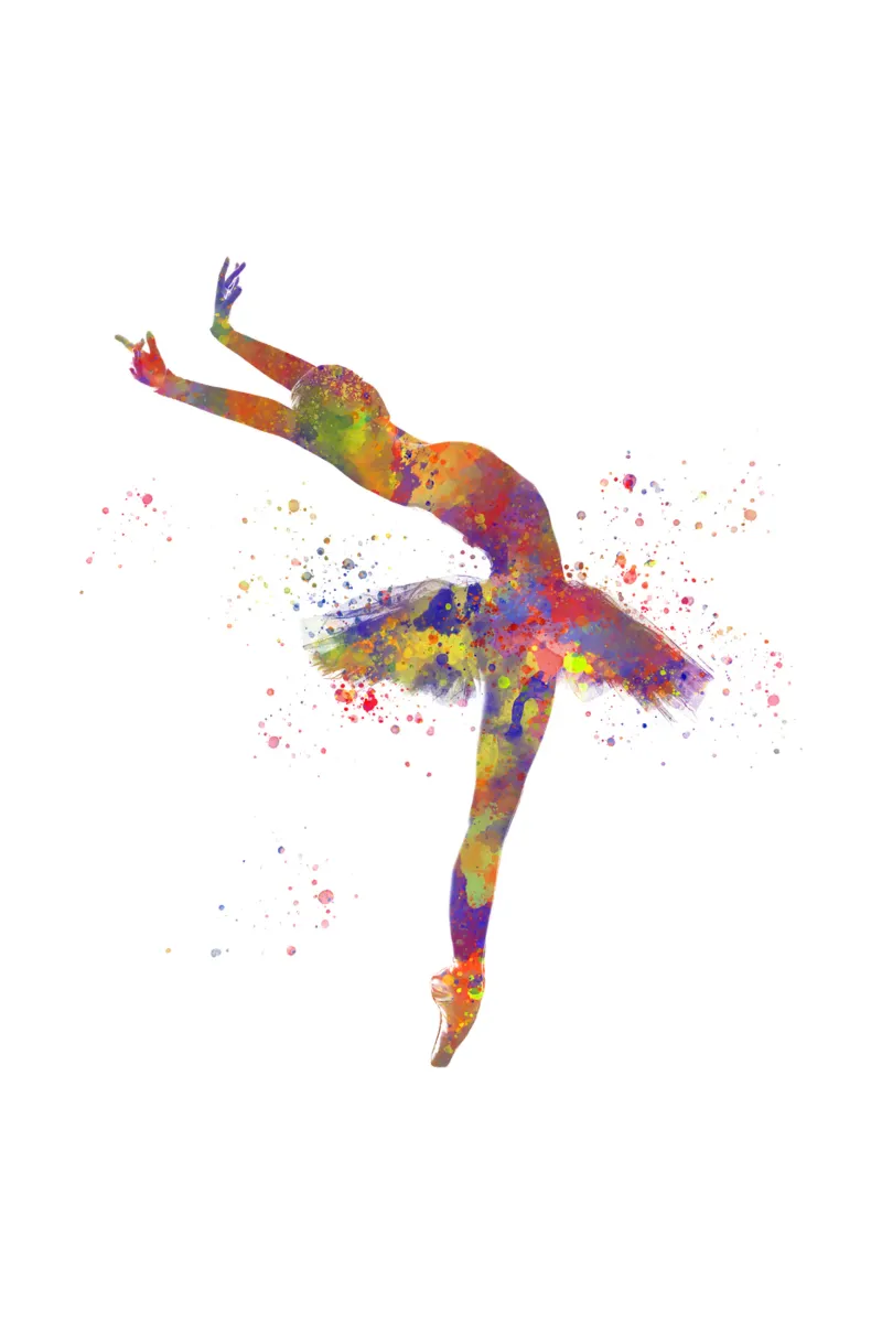 Ballerina di danza classica in acquerello poster con telaio in legno da ⚽ Sports Pulse
